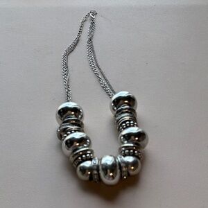 Silver Bead Statement Necklace - Women Jewelry